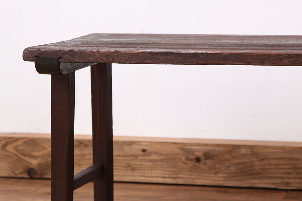 レトロ家具　昭和レトロ　使いこまれた古い木の小さな作業台(テーブル)