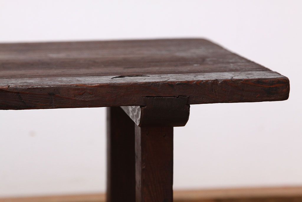 レトロ家具　昭和レトロ　使いこまれた古い木の小さな作業台(テーブル)