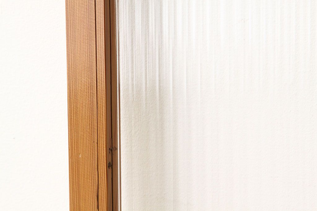 昭和レトロ　シンプルなモールガラス観音扉窓セット?
