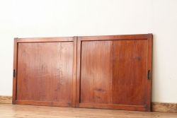 アンティーク　味わいある無垢材板戸2枚セット?(引き戸)