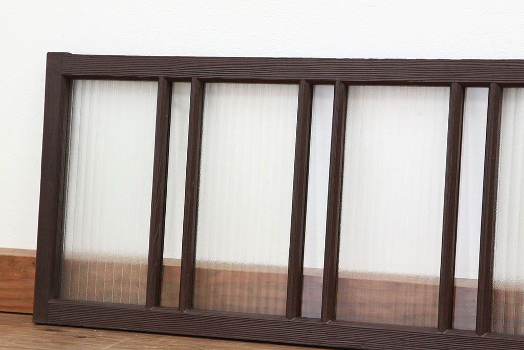 昭和レトロ 古い木のペイント銀モールガラス窓4枚セット(ガラス戸) | ラフジュ工房