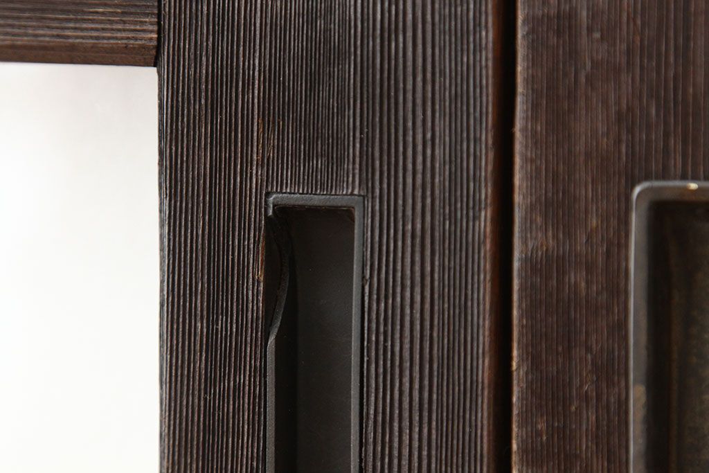 アンティーク　古い無垢材のガラス戸4枚セット?(引き戸・建具)