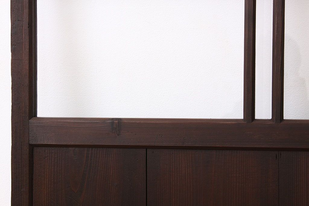 ★昭和レトロ　古い木のシンプルなガラス戸(引き戸)