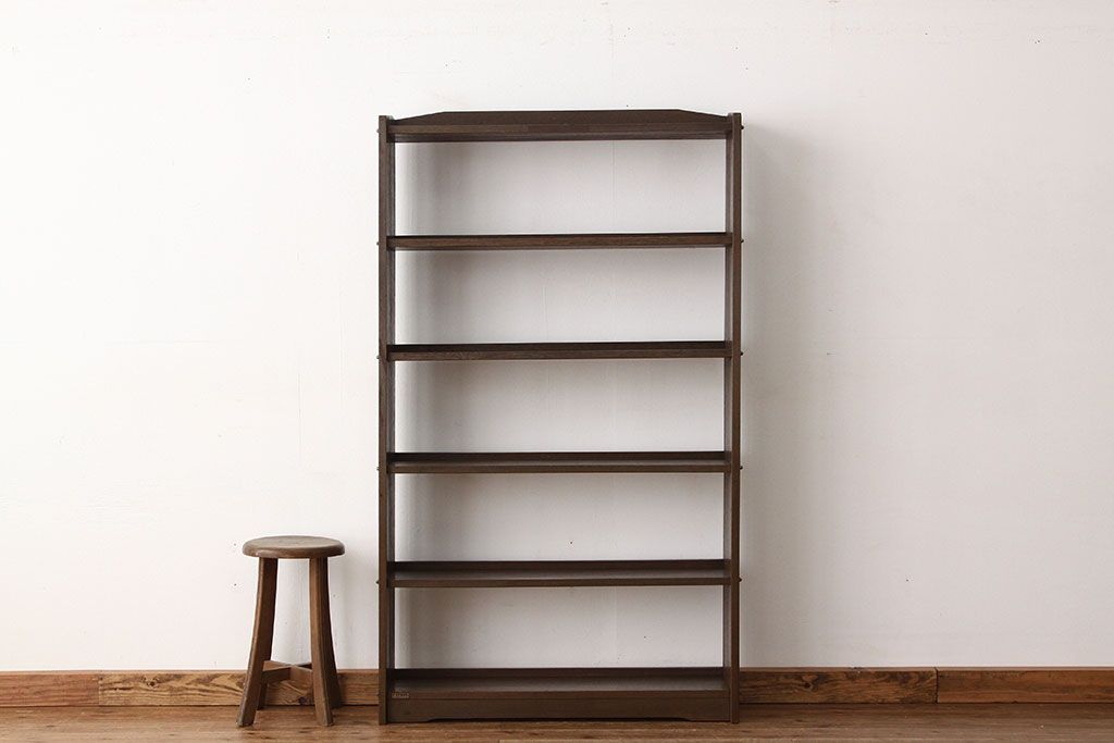 レトロ家具　★昭和レトロ　古い木のシックなアンティーク本棚(飾り棚・書棚)