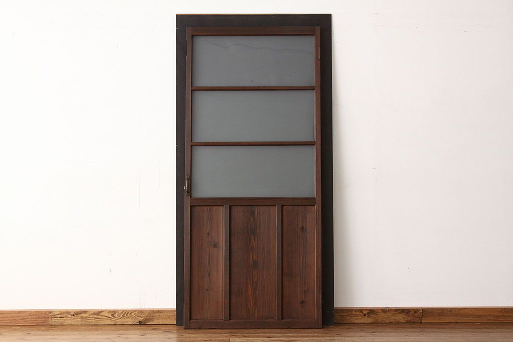 昭和レトロ　古い木のシンプルなドア1枚(扉・建具)