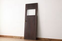 アンティーク　古い木のモールガラス入りドア1枚(扉・建具)