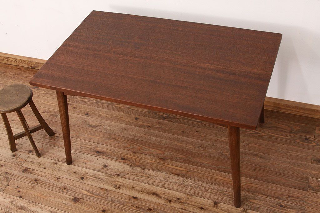 アンティーク家具　1960年無垢材のダイニングテーブル(作業台)ミッドセンチュリー