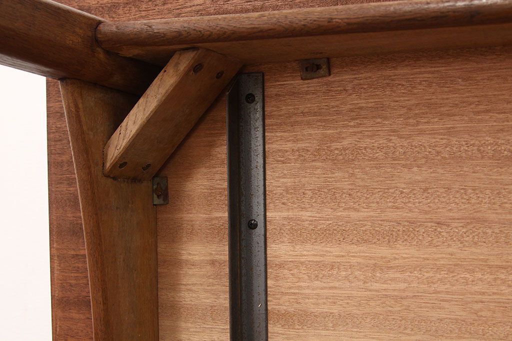 アンティーク家具　1960年無垢材のダイニングテーブル(作業台)ミッドセンチュリー