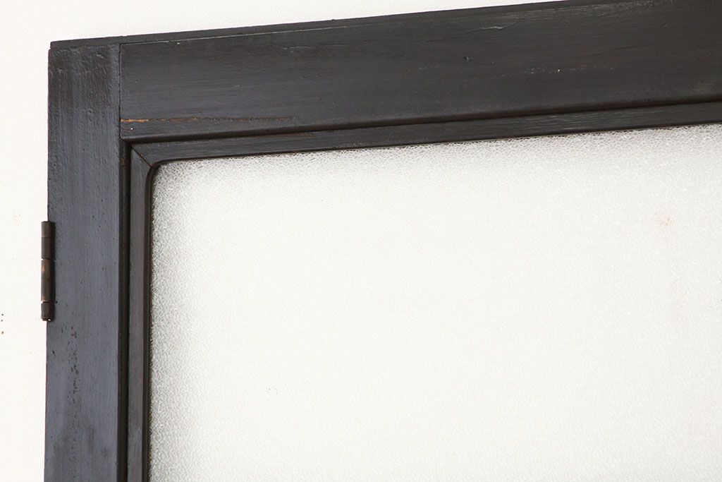昭和レトロ　大振りなペイントダイヤガラスドア1枚(扉・加工跡有)