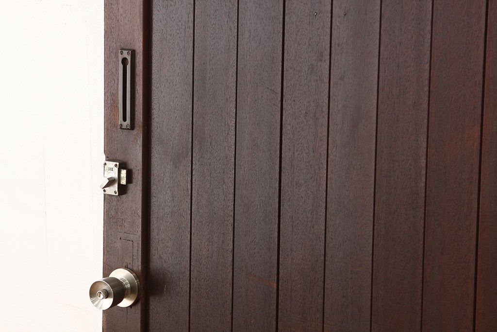 昭和レトロ　大振りなペイントダイヤガラスドア1枚(扉・加工跡有)