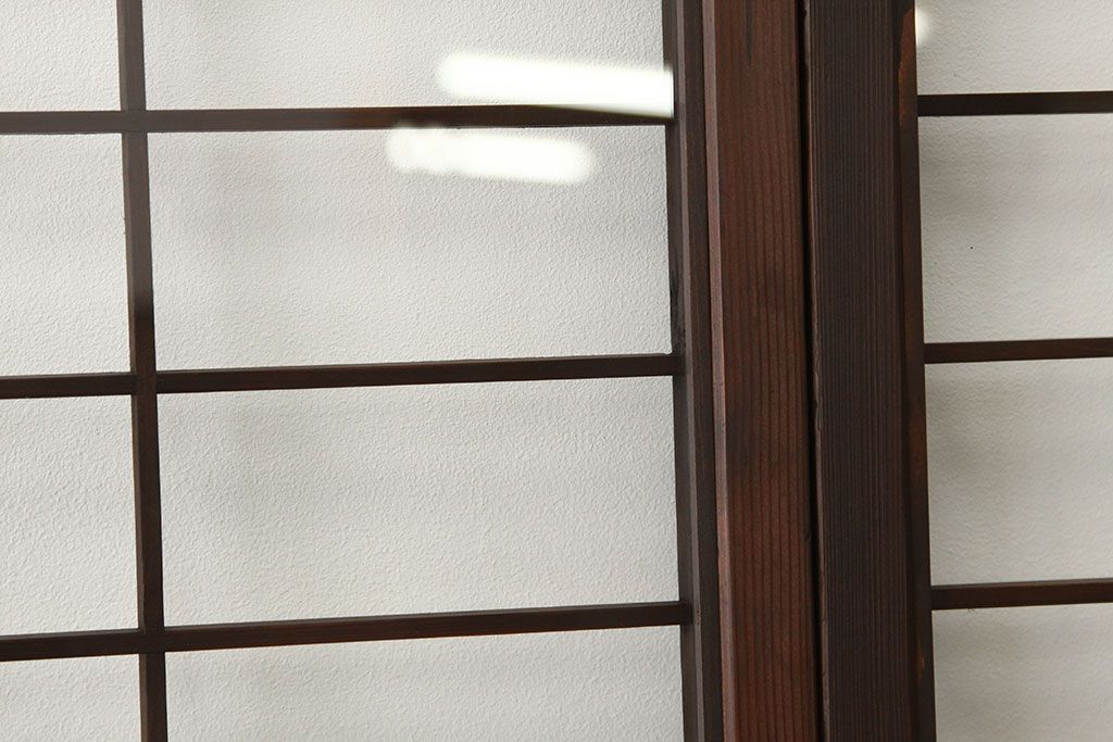 古民具・骨董　大振りなガラス格子戸4枚セット(ガラス戸・引き戸)