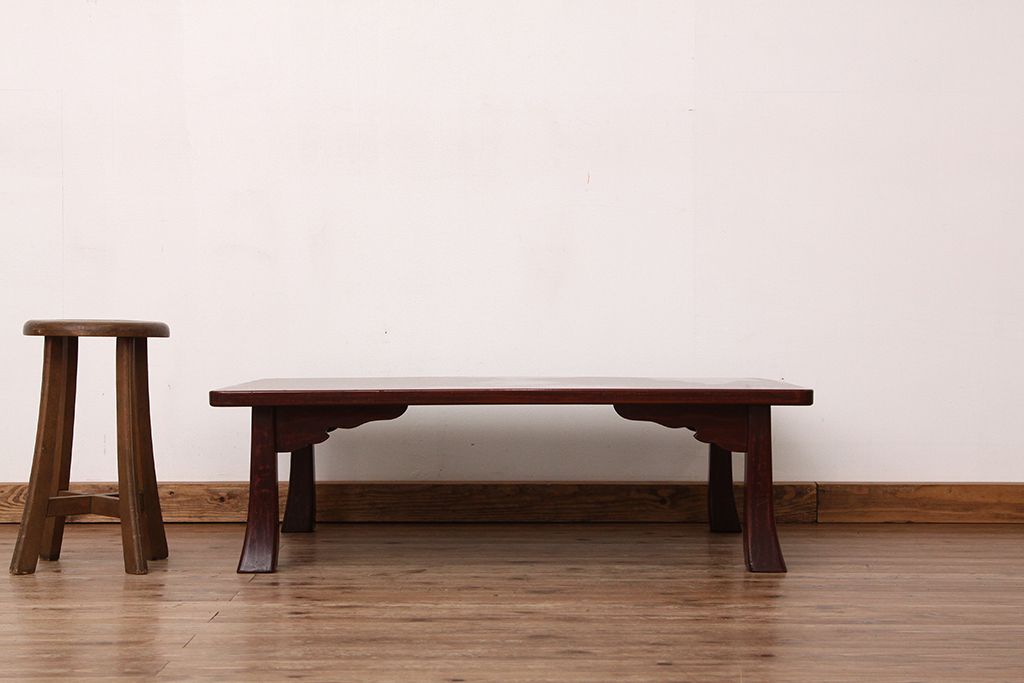 レトロ家具　昭和レトロ　漆塗り風座卓(テーブル・机)