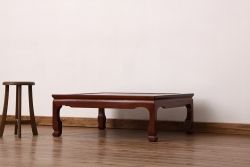 アンティーク家具　アンティーク　古いケヤキ材のシンプルな座卓(テーブル)