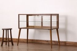 レトロ家具　昭和レトロ　脚付きアンティークガラスケース(ショーケース)