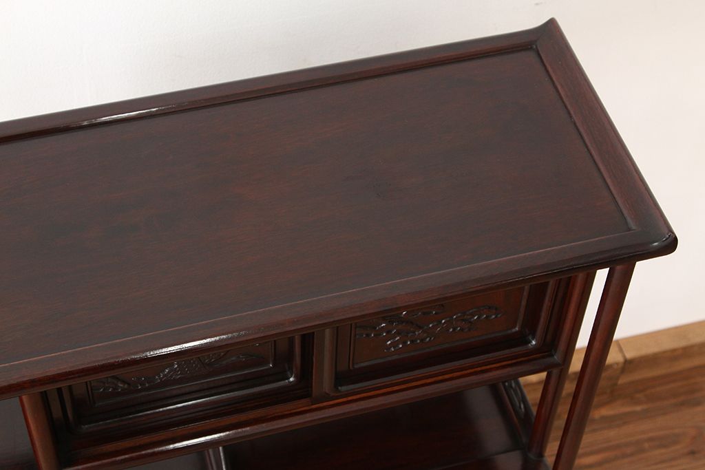 アンティーク家具　1960〜70年代　唐木飾り棚(茶棚)