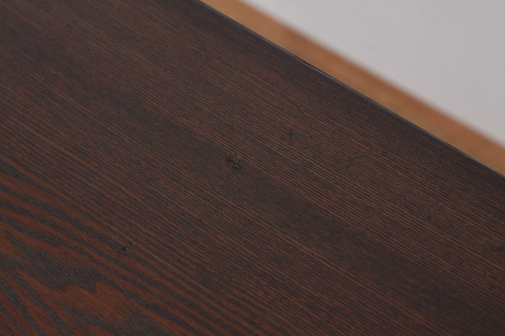 アンティーク家具　アンティーク　重厚な古材天板(ケヤキ)のアイアンフレーム作業台(ダイニングテーブル)