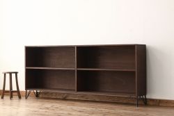 アンティーク家具　アンティーク　古い学校の鉄脚飾り棚(1)(陳列棚・本棚)
