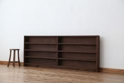 アンティーク家具　アンティーク　古い学校の薄型飾り棚(6)(陳列棚)