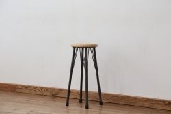 アンティーク家具　オリジナル　アイアンハイスツール 1脚(丸椅子)インダストリアアル工業系(5)