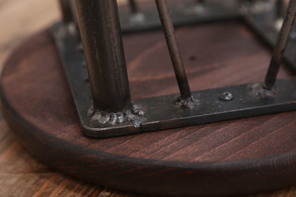 アンティーク雑貨　オリジナル　アイアンハイスツール1脚(丸椅子)インダストリアル工業系(15)