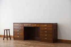 アンティーク家具　アンティーク　希少!　作りの素晴らしいカウンターテーブル(両袖机)