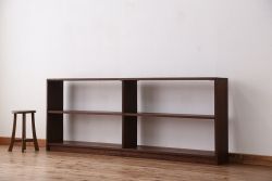 アンティーク家具　アンティーク　古い学校の両面オープンラック?(本棚・飾り棚)