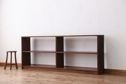 アンティーク家具　アンティーク　古い学校の両面オープンラック(2)(本棚・飾り棚)
