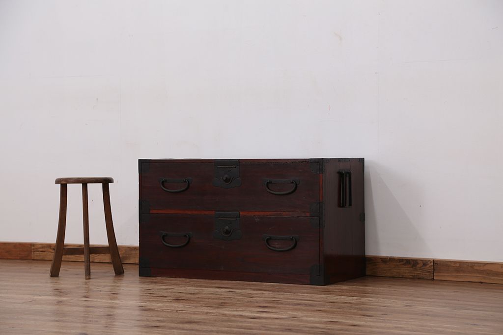 アンティーク家具　古民具・骨董　アンテイーク時代箪笥ローボード(ローチェスト)