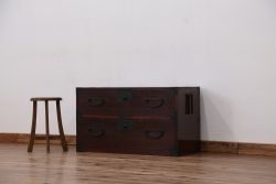 アンティーク家具　古民具・骨董　アンテイーク時代箪笥ローボード(ローチェスト)