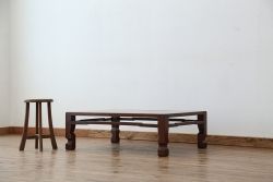 アンティーク家具　古民具・骨董　古い欅材のアンティーク座卓(テーブル)
