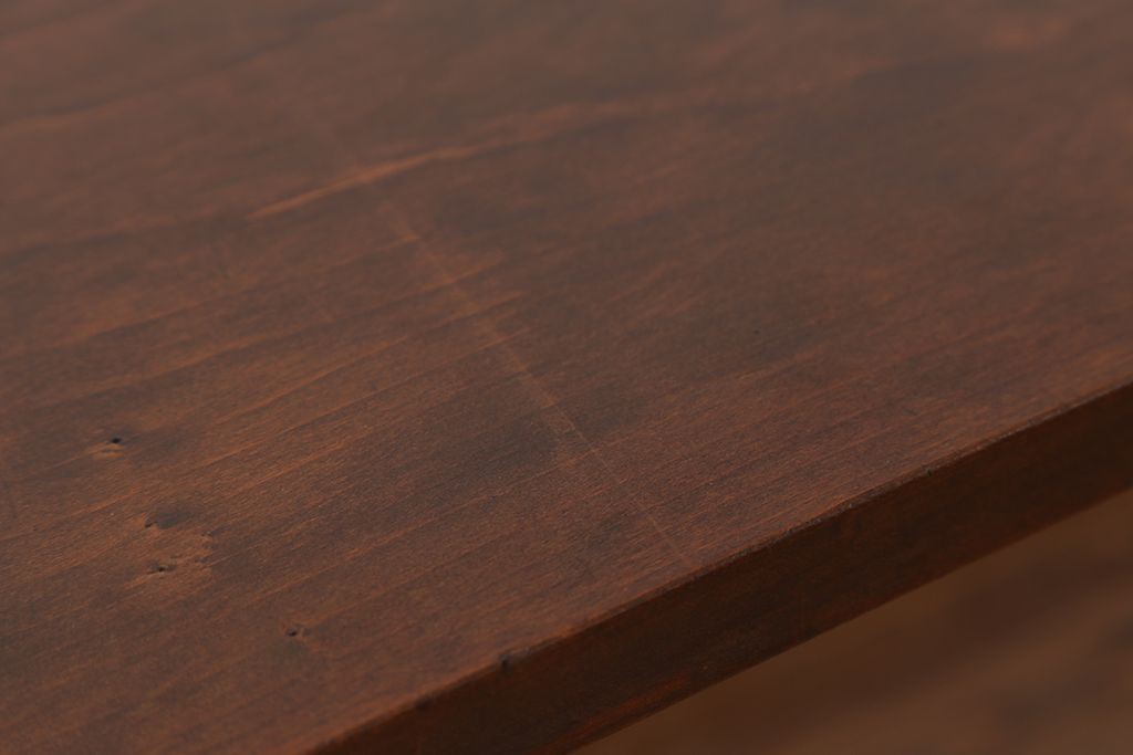 アンティーク家具　アンティーク　古い木の鉄脚テーブル(作業台)(2)