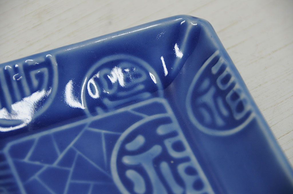 アンティーク雑貨　大正〜昭和初期!古い角皿・湯呑茶碗など18点(蕎麦著口)