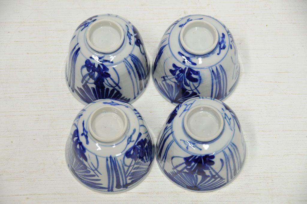 アンティーク雑貨　大正〜昭和初期!古い角皿・湯呑茶碗など18点(蕎麦著口)