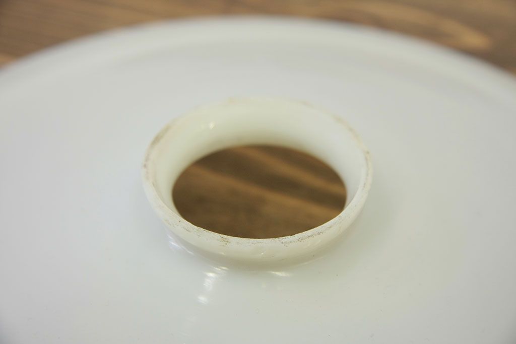 古い乳白平笠ガラス照明2点セット
