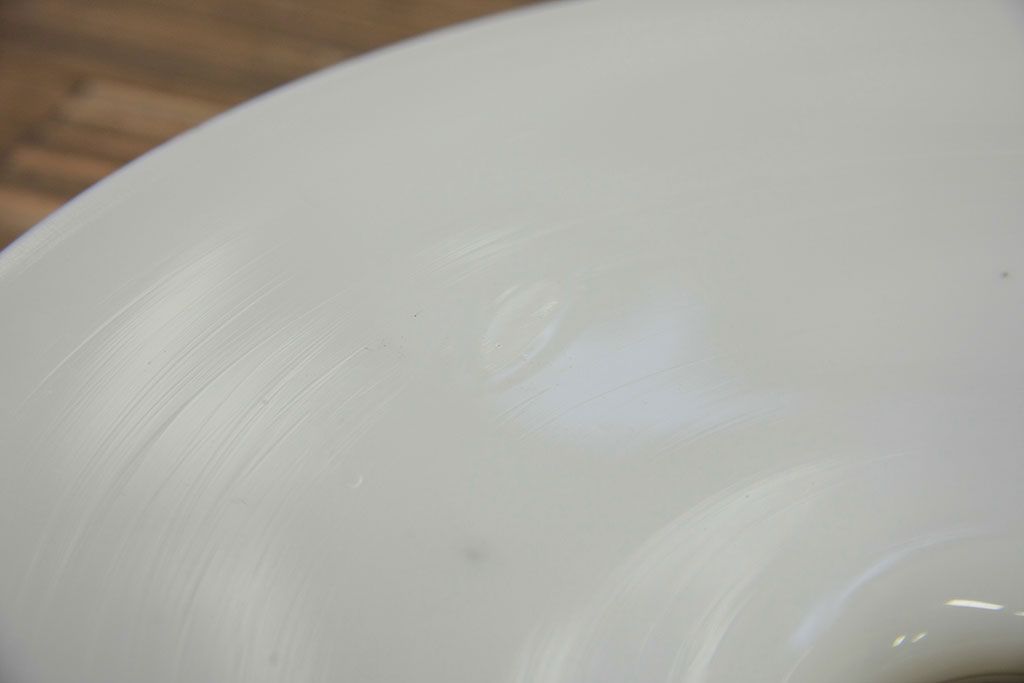 古い乳白平笠ガラス照明2点セット