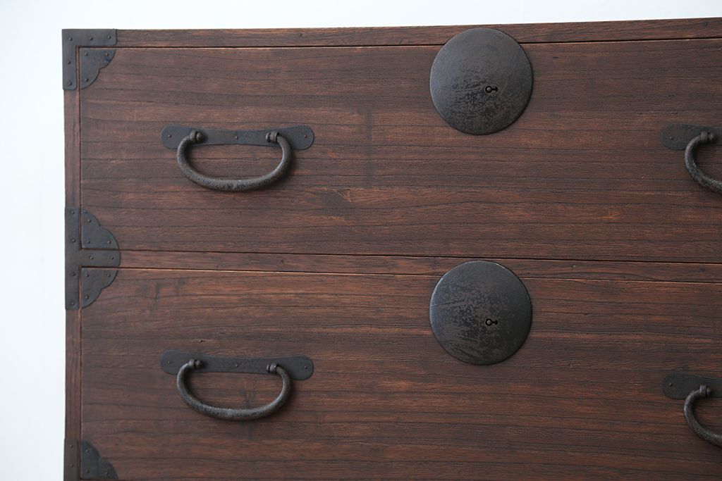 アンティーク家具　☆古民具・骨董　古いお家の二段重ね時代箪笥
