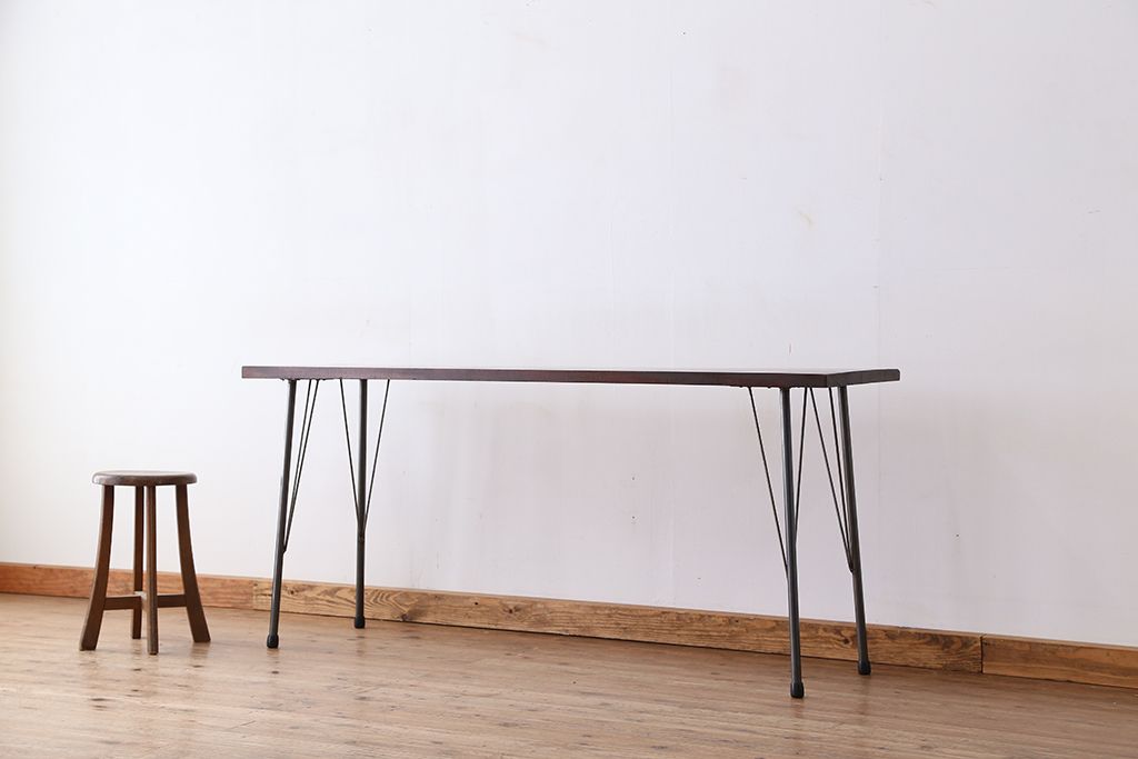 アンティーク家具　☆アンティーク　鉄脚の作業台(テーブル)