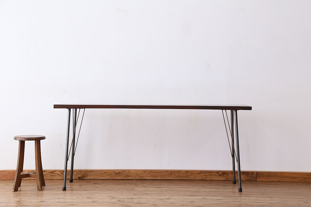アンティーク家具　☆アンティーク　鉄脚の作業台(テーブル)