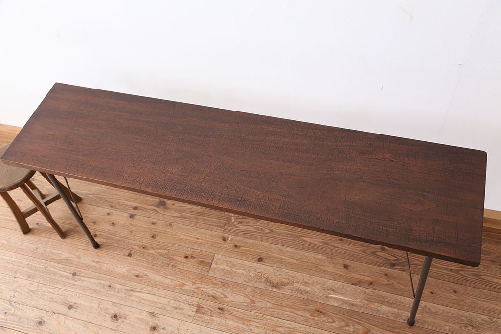 アンティーク家具　☆アンティーク　鉄脚の作業台(テーブル)