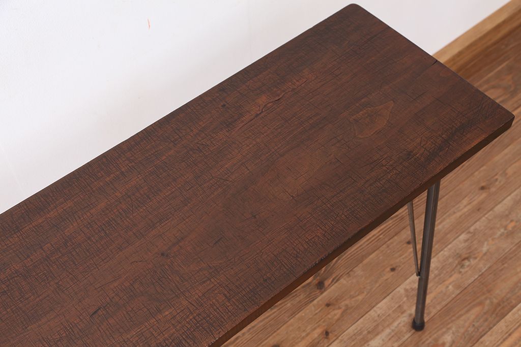 アンティーク家具　☆アンティーク　鉄脚の作業台(テーブル)