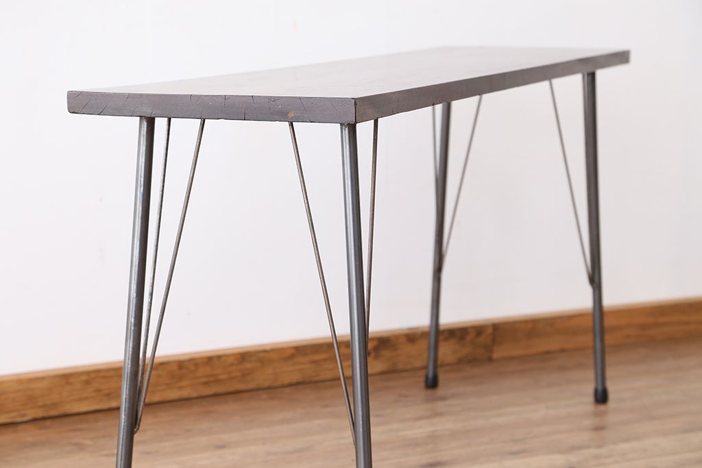 アンティーク家具　☆アンティーク　鉄脚の作業台(テーブル)