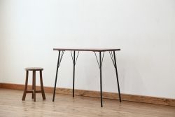 アンティーク家具　アンティーク　天板一枚板!古材を使った鉄脚テーブル?(作業台・机)