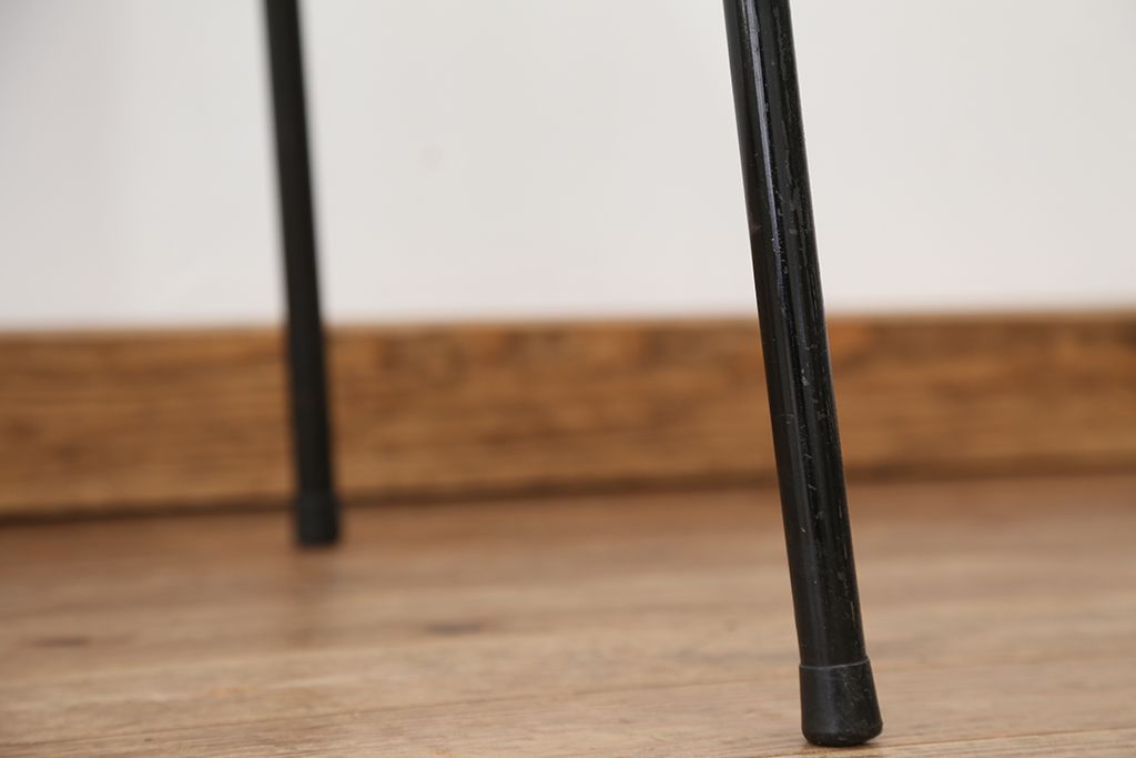 アンティーク家具　アンティーク　天板一枚板!古材を使った鉄脚テーブル?(作業台・机)