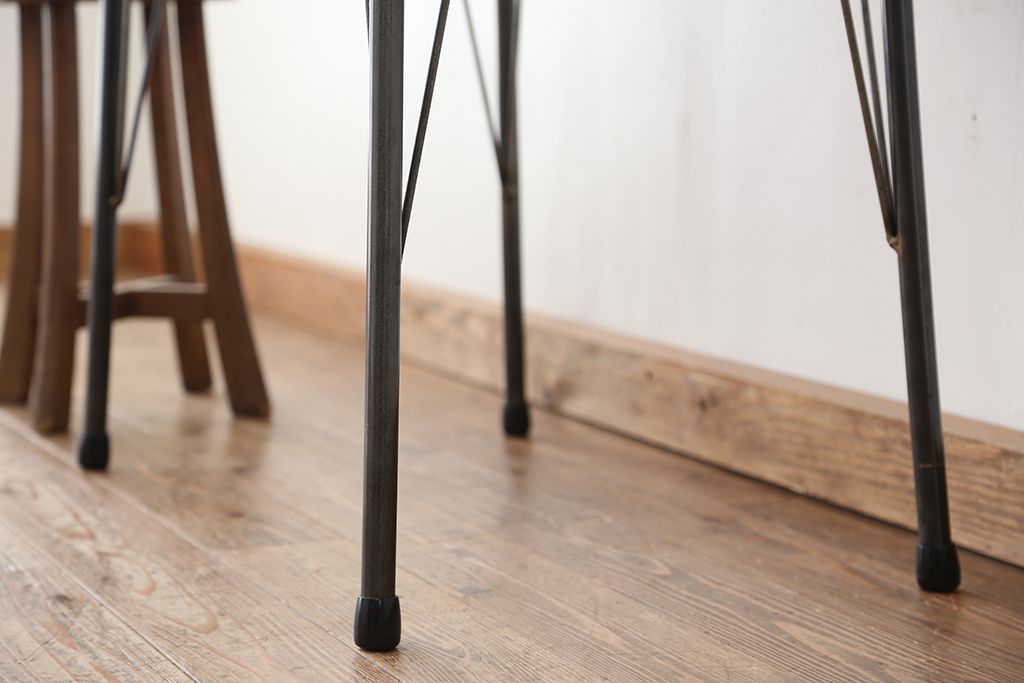アンティーク家具　アンティーク　天板一枚板!古材を使った鉄脚テーブル(作業台・机)