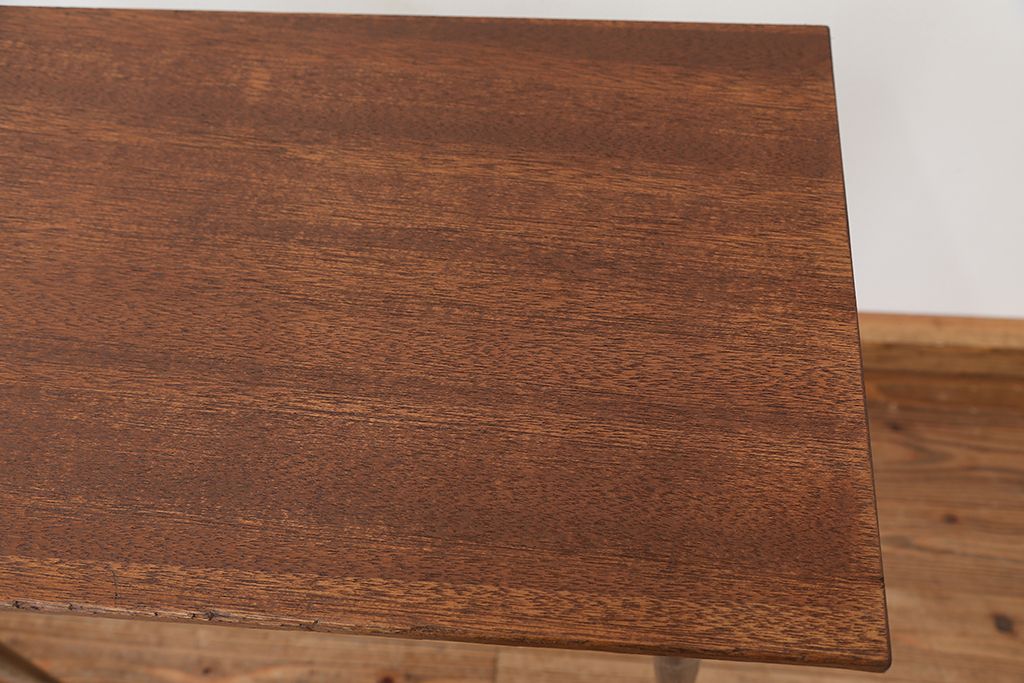 アンティーク家具　アンティーク　天板一枚板!古材を使った鉄脚テーブル?(作業台・机)