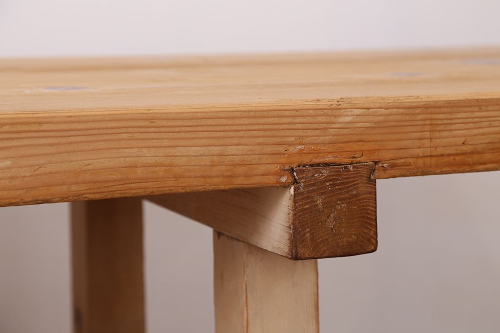 アンティーク家具　アンティーク　天板無垢材の特大作業台(幅3.6m)　