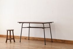 アンティーク家具　アンティーク　古材天板のアイアンテーブル(作業台・机)