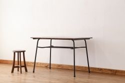 アンティーク家具　アンティーク　古材天板のアイアンテーブル(作業台・机)?