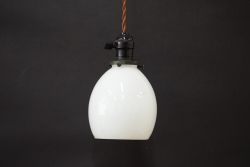 昭和初期!古い乳白ガラス照明(電笠)
