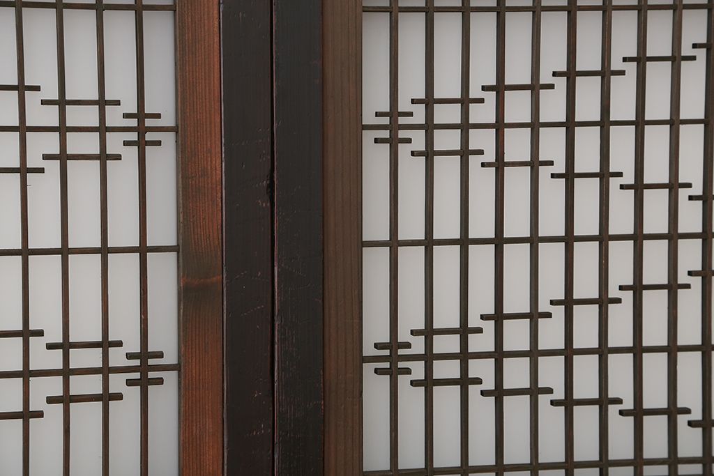 ★古民具・骨董　組子ガラス帯戸　2枚セット